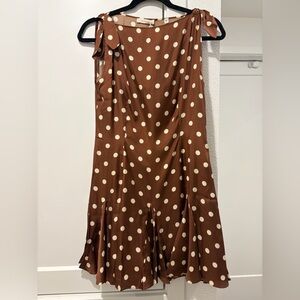 NWT Brown Polka Dot Dress - MELINA DRESS - Small